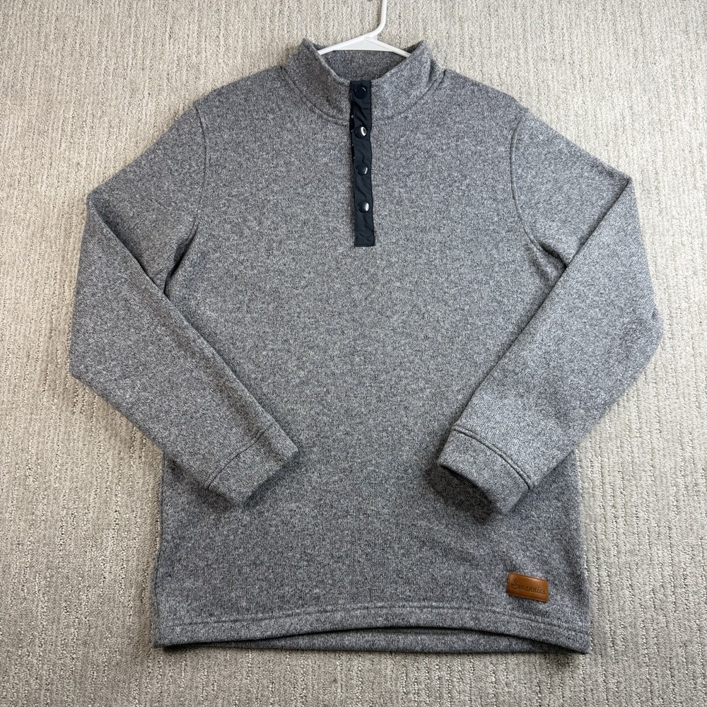 Swannies Snap Fleece Pullover Men's Size Medium Grey  Sweater